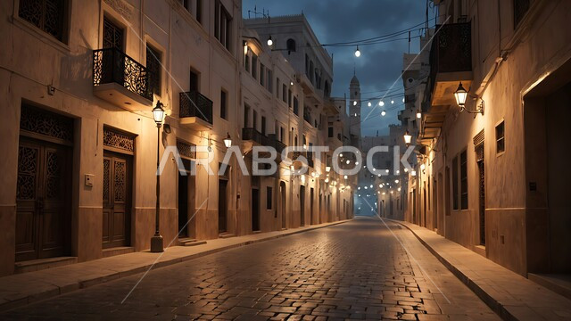 الأزقة والشوارع الرئيسية المزينة والمضيئة ليلا، الفنون الهندسية البيوت والمنازل على الطراز الإسلامي احياء سكنيه قديمه في المدينة المنوره في المملكة العربية السعودية، مدن ومعالم تاريخية , أماكن سياحية مشهورة، البيوت الشعبية التاريخية القديمة
