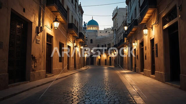 الأزقة والشوارع الرئيسية المزينة والمضيئة ليلا، الفنون الهندسية البيوت والمنازل على الطراز الإسلامي احياء سكنيه قديمه في المدينة المنوره في المملكة العربية السعودية، مدن ومعالم تاريخية , أماكن سياحية مشهورة، البيوت الشعبية التاريخية القديمة