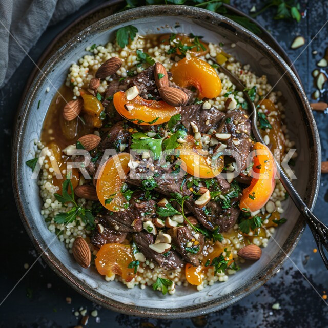  المأكولات والوجبات الشرقية، مطابخ ومطاعم المملكة العربية السعودية, طبق من أرز الكبسة مع قطع اللحم المزين بالفلفل و البقدونس والخضار، ولائم وأطباق عربية تقليدية شعبية، وصفات الطعام الشهية