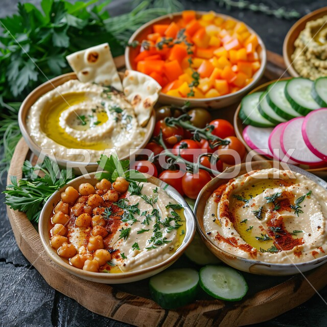 A variety of delicious dishes, a healthy breakfast, the art of serving in fast food restaurants, delicious oriental Arabic cuisine, distinctive foods and dishes in the kitchens of the Kingdom of Saudi Arabia, foods full of useful proteins