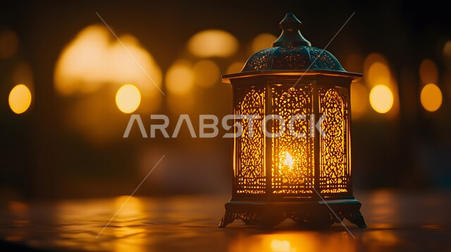  مصابيح و فوانيس عربية شعبية قديمة، الاحتفال بقدوم شهر الخير والبركة، فانوس معدني منقوش مضيء في وقت الليل، الابتهاج بالأجواء الرمضانية الروحانية، الديكورات والزينة لاستقبال رمضان المبارك، تصاميم و ومجسمات بزخارف دينية اسلامية