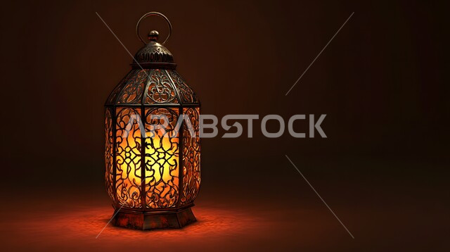  مصابيح و فوانيس عربية شعبية قديمة، الاحتفال بقدوم شهر الخير والبركة، فانوس معدني منقوش مضيء في وقت الليل، الابتهاج بالأجواء الرمضانية الروحانية، الديكورات والزينة لاستقبال رمضان المبارك، تصاميم و ومجسمات بزخارف دينية اسلامية