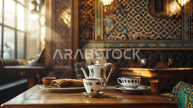 صالة مطعم ومقهى بديكورات وألوان مميزة، أثاث داخلي راقي على الطراز الحديث في المملكة العربية السعودية، الديكورات والتصاميم الداخلية للكافيهات والمطاعم، مشروبات ساخنة لذيذة