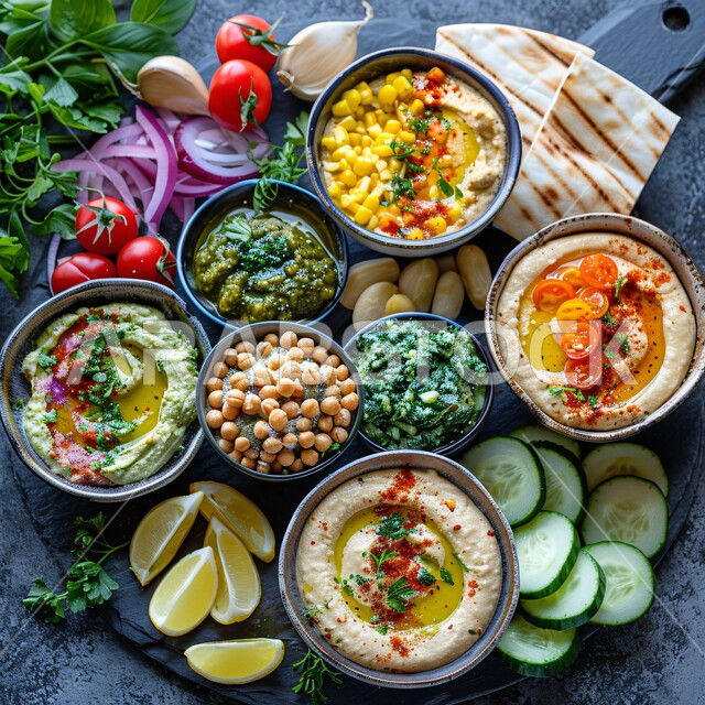 المقبلات النباتية الباردة اللذيذة، مأكولات وأطباق شعبية تقليدية متنوعة، وصفات طعام شرقية، تزيين الطعام بأساليب فنية، وجبات المطاعم والمطابخ في المملكة العربية السعودية، فطور مفيد وصحي، خضراوات وأطعمة غنية بالفيتامينات والعناصر الغذائية