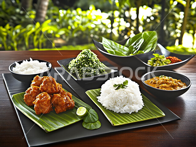 وجبات الطعام السريعة, الكرات المقرمشة مع الخضروات، طبق مليئ بقطع دجاج الكريسبي الشهي مع الارز، مأكولات غير صحية , مطاعم المملكة العربية السعودية