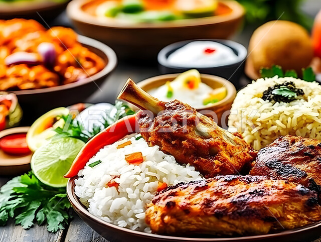 الأساليب الفنية في التقديم في مطاعم المملكة العربية السعودية, مأكولات شرقية تقليدية, وصفات الطعام السريعة و اللذيذة, الأطباق و الوجبات الشهية, صورة مقربة لطبق ارز مع قطع الدجاج الشهي