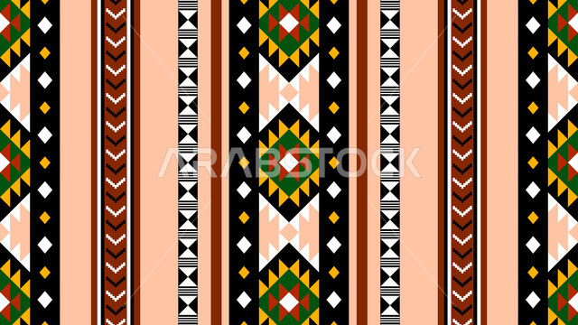التراث الشعبي السعودي لزخرفة السدو، فنون تقليديه تراثيه حرفيه، تصميم عربي خليجي سعودي للنقوش العربيه الاصيله الملونة في المملكة العربيه السعودية