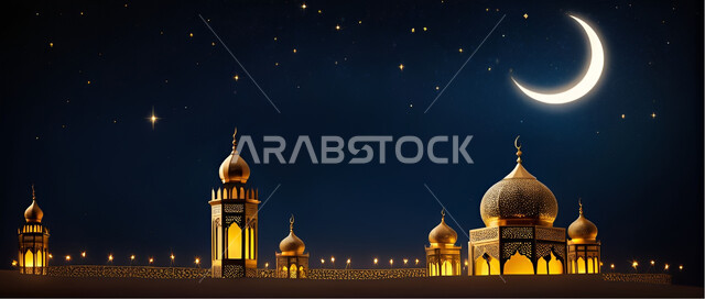 الفوانيس العربية المزخرفة المضيئة، الاجواء الرمضانية الروحانية، الاحتفال بقدوم شهر الخير, مفهوم العبادة والطاعة والتقرب الى الله، زينة وديكورات على الطراز العربي الاسلامي للاعياد والمناسبات الدينية