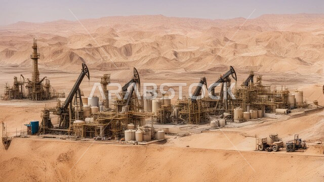 مصافي تكرير النفط والغاز, صناعات ومشاريع بتروكيماوية، مفهوم هندسة البترول, النهضة بالاقتصاد الوطني السعودي, الهياكل المعدنية في الأراضي الصحراوية, مستودعات وخزانات كبيرة وضخمة, مصانع ومناجم الوقود في المملكة العربية السعودية