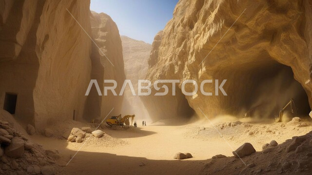 مناطق التنقيب عن الثروات الباطنية واستخراج الموارد الطبيعية، أماكن مناجم الذهب الطبيعي الأصيل، المعدات والالات الثقيلة الضخمة ، معامل ومصانع المملكة العربية السعودية، أعمال الحفر والتعدين