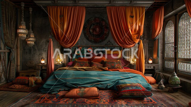  الديكورات الداخلية للمنازل الفاخرة، غرف نوم بتصاميم قديمة على الطراز الكلاسيكي، فلل وشقق سكنية في المملكة العربية السعودية، فن التصميم الداخلي والأثاث الراقي بألوان هادئة، مفهوم الراحة والاسترخاء