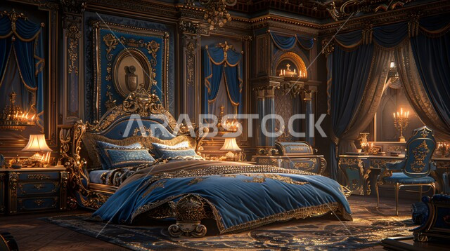 التصاميم القديمة على الطراز الكلاسيكي لغرف النوم، الديكورات الداخلية للمنازل الفاخرة، فلل وشقق سكنية في المملكة العربية السعودية، فن التصميم الداخلي والأثاث الراقي بألوان هادئة، مفهوم الراحة والاسترخاء