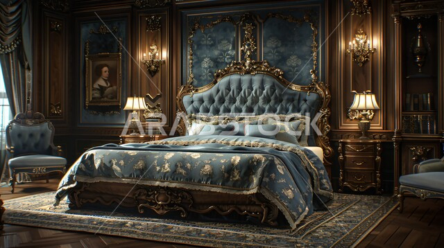 فلل وشقق سكنية في المملكة العربية السعودية, فن التصميم الداخلي والأثاث الراقي بألوان هادئة, مفهوم الراحة والاسترخاء, الديكورات الداخلية للمنازل الفاخرة, غرف نوم بتصاميم قديمة على الطراز الكلاسيكي