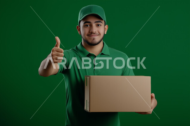  عملية التوصيل الامنة والموثوقة ، شاب عربي سعودي خليجي يقوم بتسليم الطلبات للزبائن ، التوقيع على نموذج تسليم واستلام الطرد ، طلب المنتجات عبر الانترنت ،  خدمات الشحن و التوصيل ذات الجودة العالية 