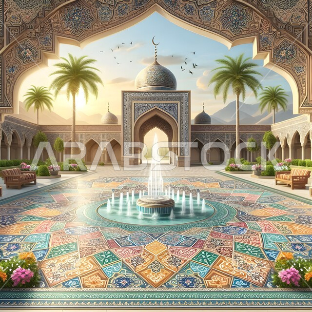 مجسم ثلاثي الابعاد لمسجد في المملكة العربية السعودية, ديكورات القبب والمآذن على الطراز العربي الإسلامي, نداء المسلمين لأداء الفرائض والصلوات, الفن الهندسي المعماري لبناء المساجد, مفهوم العبادة والتقرب إلى الله تعالى