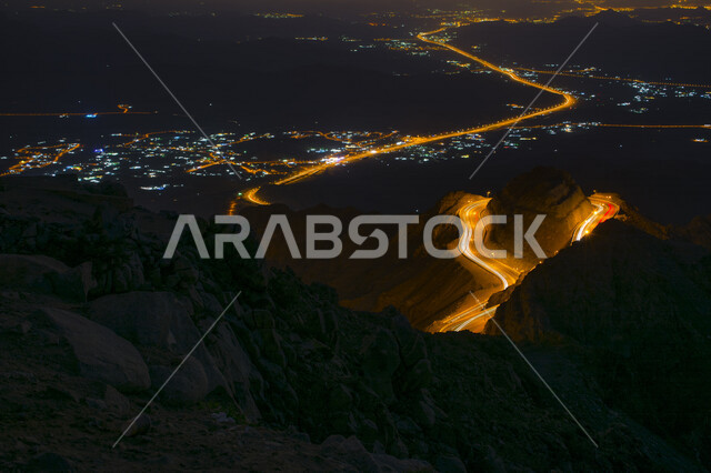 تصوير من اعلى جبال الهدا بمنطقة الطائف ، سحر الطبيعة الخلابة بالمملكة العربية السعودية 