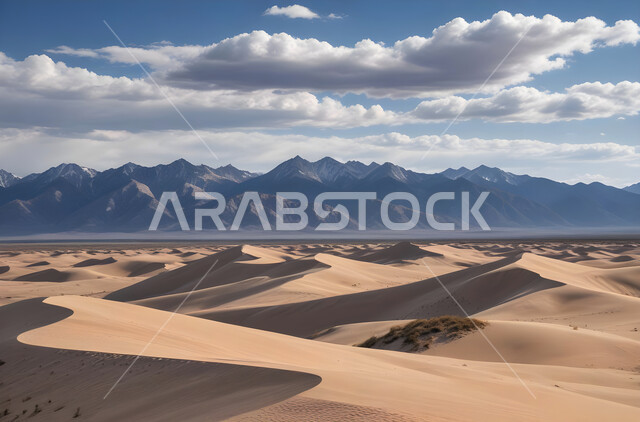 الكثبان و التلال الرملية الكثيفة, منظر الرمال الذهبية الناعمة تحت أشعة الشمس, الطبيعة و البيئة الصحراوية الجافة, المناظر الطبيعية في صحاري الخليج العربي, التشكيلات و التضاريس في صحراء المملكة العربية السعودية