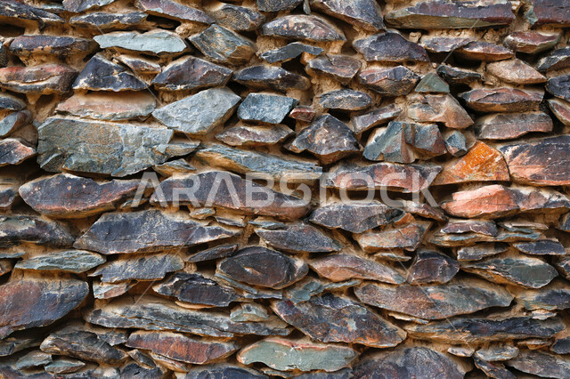 صورة لحائط حجري بارز قديم ، نمط بناء قديم ، ورق حائط