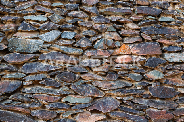 صورة لحائط حجري بارز قديم ، نمط بناء قديم ، ورق حائط