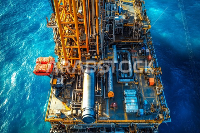 Oil and gas refineries in the industrial zone in Saudi Arabia, Extracting underground resources from the sea, Petrochemical industries and projects in the Kingdom, Huge machines and heavy equipment used in oil exploration, Working in the field of petroleum engineering, Saudi economic growth and progress
