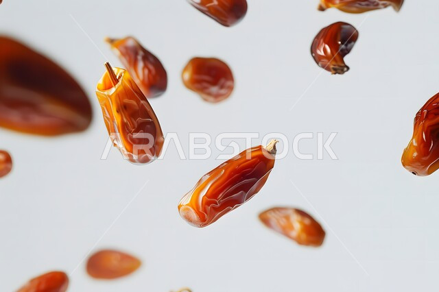 وجبة غذائية عالية الأهمية، صورة مقربة لحبة التمر الطازجة، منتجات ومحاصيل زراعية محلية سعودية وطنية، تمور صحية لذيذة، ضيافة رمضانية شهية، غذاء صحي ومفيد، خلفية بيضاء