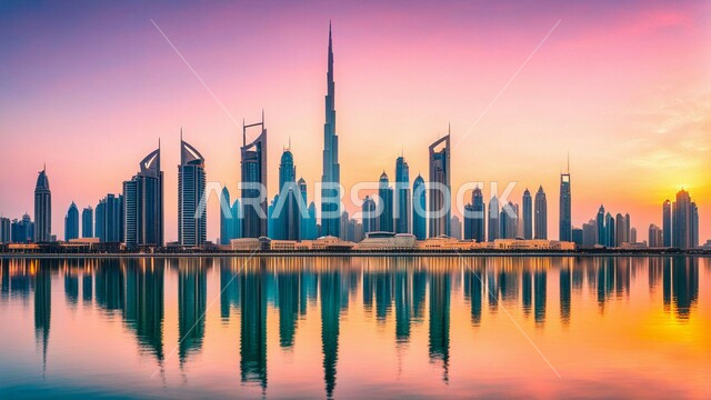 رؤية مستقبلية 2031, منظر تخيلي مستقبلي للتقدم و النمو العمراني للمباني والمنشآت التجارية الشاهقة في الامارات العربية المتحدة, الفن الهندسي المعماري للأبراج وناطحات السحاب, بناء مستقبل حضاري ومتطور 