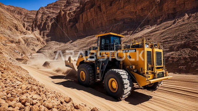 مناطق التنقيب عن الثروات الباطنية الثمينة، الطبيعة الرملية وتضاريس السلاسل الجبلية في المملكة العربية السعودية، مناجم الفحم الطبيعي العربي، الالات والمعدات الضخمة الثقلية في موقع العمل