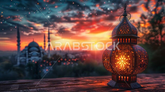 فانوس معدني مزخرف مضيء, الأجواء الروحانية في الأيام الفضيلة, زينة و ديكورات و أنوار الاحتفالات بالمناسبات و الأعياد الدينية الإسلامية, البهجة بقدوم رمضان المبارك, أضواء و مصابيح عربية تقليدية, الاستعداد لاستقبال الشهر الفضيل