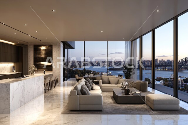 التصميم الداخلي للمنازل والبيوت باللون الأبيض، غرفة معيشة بتصاميم عصرية حديثة, أثاث واكسسوارات منزلية داخلية أنيقة، شقق وفلل سكنية فاخرة، فنادق ومنتجعات بديكورات راقية في المملكة العربية السعودية