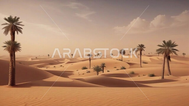 التلال والهضاب والكثبان الرملية الناعمة في الصحراء, واحات أشجار النخيل في الطبيعة الصحراوية, محاصيل ومنتجات زراعية محلية, المحميات الطبيعية في المملكة العربية السعودية, مناطق رحلات السفاري الترفيهية