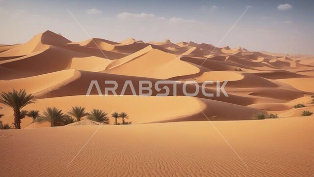 التلال والهضاب والكثبان الرملية الناعمة في الصحراء, واحات أشجار النخيل في الطبيعة الصحراوية, محاصيل ومنتجات زراعية محلية, المحميات الطبيعية في المملكة العربية السعودية, مناطق رحلات السفاري الترفيهية