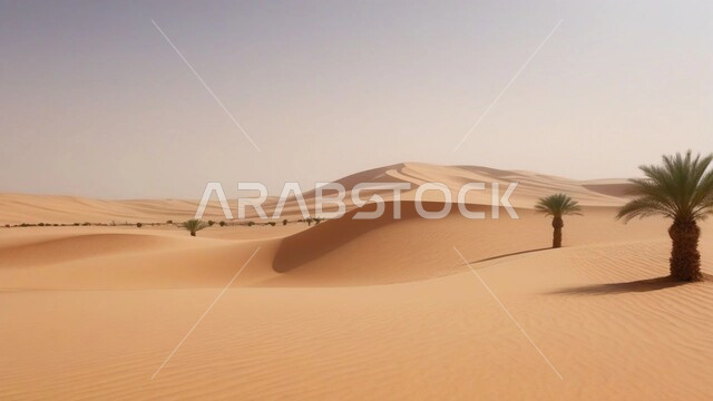 التلال والهضاب والكثبان الرملية الناعمة في الصحراء, واحات أشجار النخيل في الطبيعة الصحراوية, محاصيل ومنتجات زراعية محلية, المحميات الطبيعية في المملكة العربية السعودية, مناطق رحلات السفاري الترفيهية