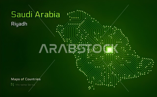 موقع دولة السعوديه بين دول العالم، الحدود الجغرافية للبلاد، البلدان المجاورة للمملكة العربية السعودية، خريطة الوطن العربي على الكرة الأرضية باللون الاخضر 