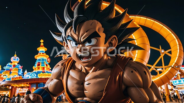 Cartoon Character Inspired Park, Fun Activities in Saudi Arabia Parks, Fun Entertainment Activities for Children, Attracting and Engaging Tourists from All Over the World, Dragon Ball Theme Park in Qiddiya City During the Day, Famous Landmarks and Tourist Places