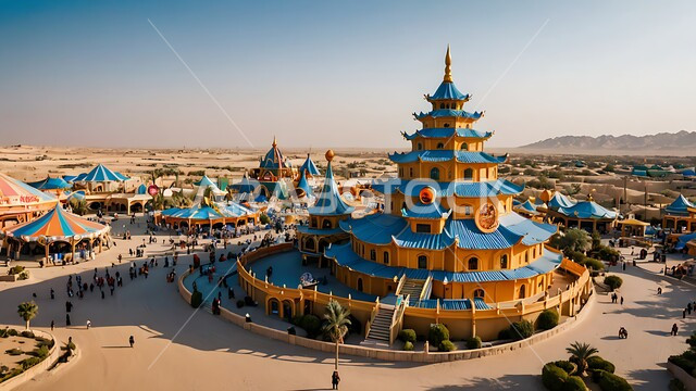 Cartoon Character Inspired Park, Fun Activities in Saudi Arabia Parks, Fun Entertainment Activities for Children, Attracting and Engaging Tourists from All Over the World, Dragon Ball Theme Park in Qiddiya City During the Day, Famous Landmarks and Tourist Places