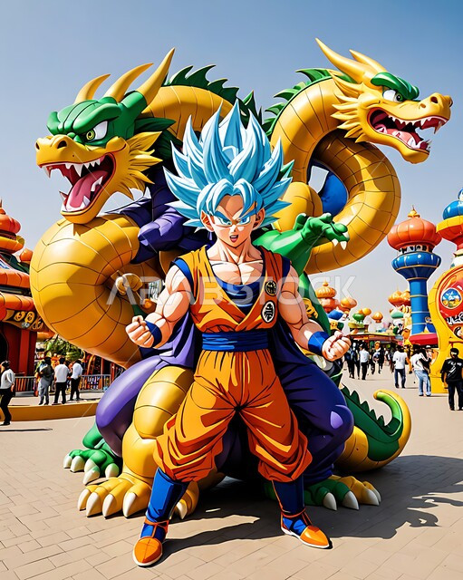 الأنشطة الترفيهية المسلية في المنتزهات, الفعاليات المميزة و الممتعة للأطفال, الاماكن السياحية المشهورة في المملكة العربية السعودية, منتزه مستوحى من شخصيات كرتونية و برامج الانمي الشهيرة, مدينة ملاهي دراغون بول في القدية في وقت النهار