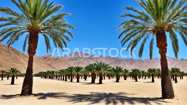 التضاريس والقمم والمرتفعات الجبلية, الاهتمام بالزراعة والتشجير، موسم حصاد التمور، محاصيل ومنتجات محلية وطنية, محمية طبيعية في الطبية الصحراوية لزراعة أشجار النخيل، المزراع والاراضي الزراعية في المملكة العربية السعودية