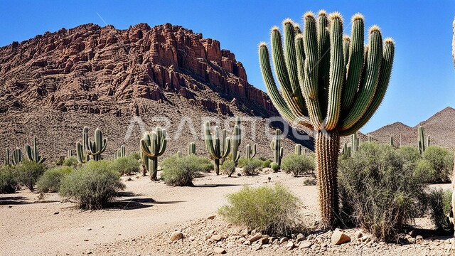 سلسلة الجبال والتكوينات والتشكلات الصخرية، نبات الصبار الشوكي في المناطق الصحراوية والكثبان الرملية في البراري، اماكن سياحية للسفاري في المملكة العربية السعودية،  نمو النباتات الشوكية والاعشاب البرية في المحميات الطبيعية الصحراوية