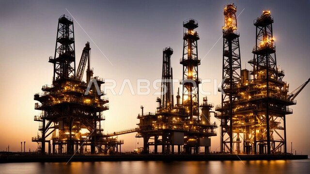 استخرج الثروة النفطية من اعماق البحار, مفهوم هندسة البترول في دول الخليج، مصفاة تكرير النفط والغاز, صناعات ومشاريع بتروكيماوية، النهضة بالاقتصاد الوطني السعودي، مصانع النفط في المملكة العربية السعودية، إضاءة الأبراج والهياكل المعدنية وقت الغروب