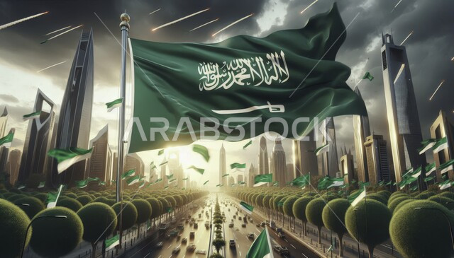 الفخر والاعتزاز بانجازات البلاد، ذكرى العيد الوطني 23 سبتمبر، التطور والتقدم العمراني في البلاد، الأبراج وناطحات السحاب في مدن المملكة العربية السعودية، رمز وشعار وهوية الوطن،  الاحتفال بيوم العلم السعودي 11 مارس