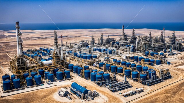 مستودعات ضخمة و كبيرة، هندسات ومعدات صناعية، صناعات ومشاريع بيتروكيماوية، خطوط الأنابيب والكابلات الفولاذية، مصنع تكرير النفط والغاز في المنطقة الصناعية، مصانع ومعامل في المملكة العربية السعودية