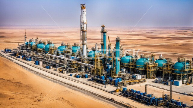مستودعات ضخمة و كبيرة، هندسات ومعدات صناعية، صناعات ومشاريع بيتروكيماوية، خطوط الأنابيب والكابلات الفولاذية، مصنع تكرير النفط والغاز في المنطقة الصناعية، مصانع ومعامل في المملكة العربية السعودية