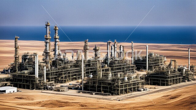 مستودعات ضخمة و كبيرة، هندسات ومعدات صناعية، صناعات ومشاريع بيتروكيماوية، خطوط الأنابيب والكابلات الفولاذية، مصنع تكرير النفط والغاز في المنطقة الصناعية، مصانع ومعامل في المملكة العربية السعودية