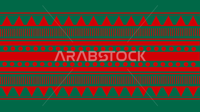 Saudi design for colorful, authentic Arabic inscriptions in the Kingdom of Saudi Arabia, traditional traditional craft arts, the popular Saudi heritage of Sadu decoration