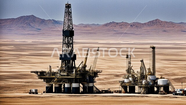 Petrochemical industries and projects, oil and gas refineries, the concept of petroleum engineering in the Gulf countries, the renaissance of the Saudi national economy, towers and metal structures in desert lands