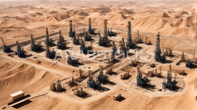 Oil and gas refineries, towers and metal structures in desert lands, large and huge storage tanks, petrochemical industries and projects, the concept of petroleum engineering in the Gulf countries, the renaissance of the Saudi national economy, fuel factories and mines in the Kingdom of Saudi Arabia