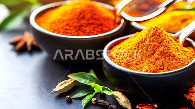 الاسواق التقليدية الشعبية لبيع البهارات، عرض التوابل الملونة والمتنوعة في الاسواق، منكهات وملونات طبيعية للمأكولات والأطعمة، نباتات ذات فوائد صحية وعلاجية، منتجات ومحاصيل زراعية وطنية محلية سعودية