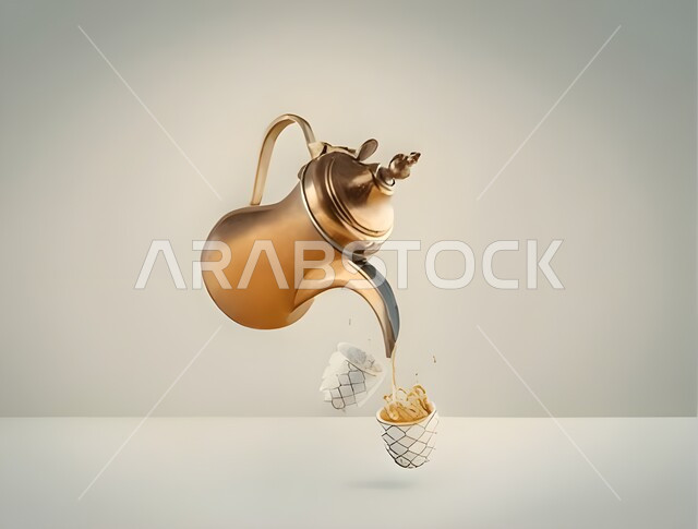 دلة قهوة عربية, فنجان زجاجي وابريق, الاستمتاع في تقديم المشروبات الساخنة, الضيافة التقليديه في المملكة العربيه السعوديه, جوده المنتجات الوطنية المحليه