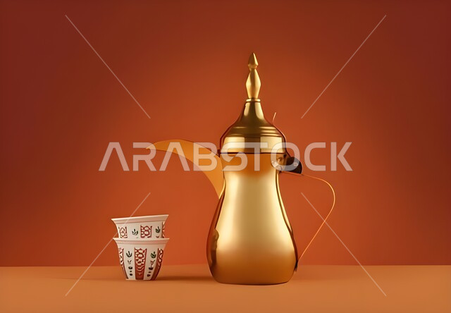 دلة قهوة عربية, فنجان زجاجي وابريق, الاستمتاع في تقديم المشروبات الساخنة, الضيافة التقليديه في المملكة العربيه السعوديه, جوده المنتجات الوطنية المحليه