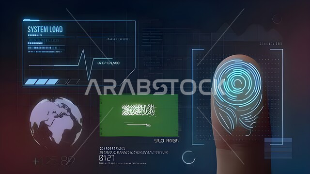 تحقيق التطور والنمو, الاحتفال في اليوم الوطني, الذكاء الإصطناعي والتقدم الرقمي التكنولوجي، علم المملكة العربية السعودية بالتقنية الهولوجرامية